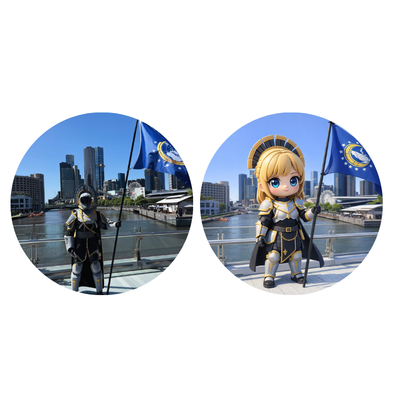 Custom Cartoon Magnet or Pin Badge