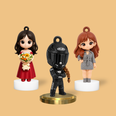 Custom Cartoon Keychain Figurine